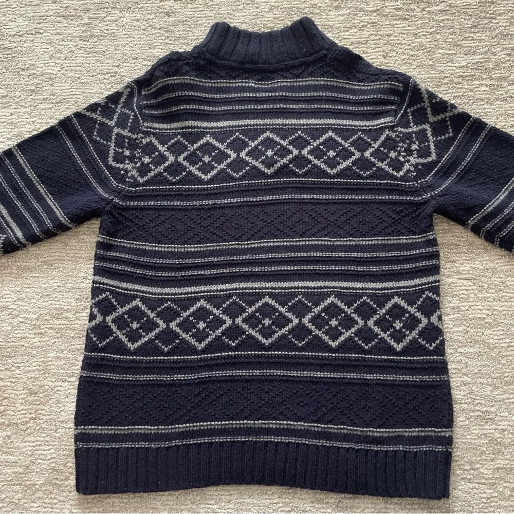 ST JOHNS BAY Sweater Men’s L 1/4 Zip Chunky Knit Geometric Acrylic Wool Cotton